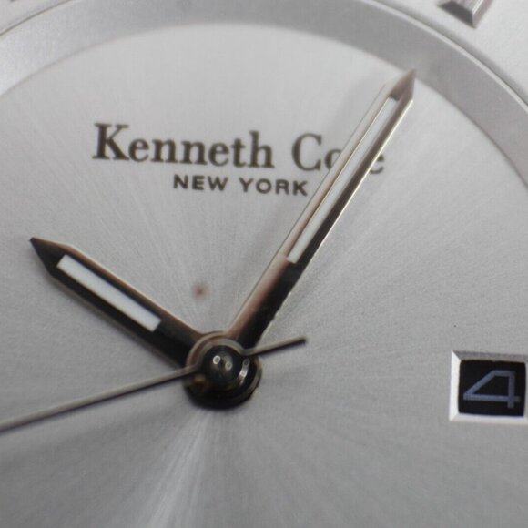 Kenneth Cole NY Sz 9in Black Leather Band Stainless Steel U-54-03-KC11993 Watch - Picture 2 of 6